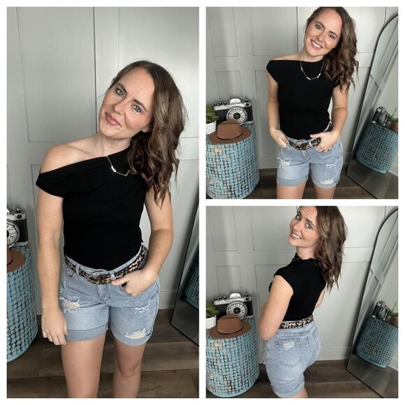 Necooer Womens High Waist Denim Shorts - Picture 4 of 6